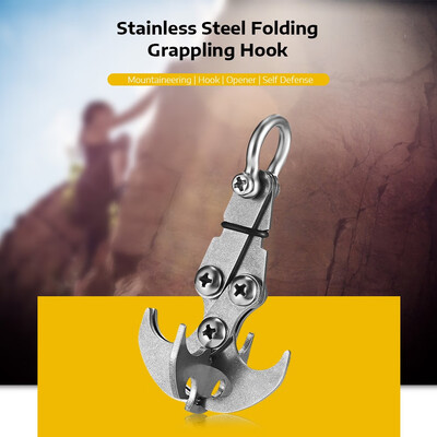 

Stainless Steel Folding Gravity Hook Gravity Hook Carabiner crampons quickdraw Outdoor Grappling Claws traction Rescue EDC Tool
