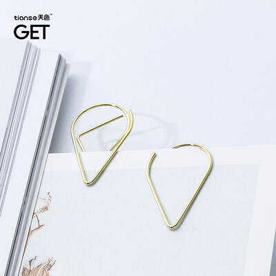 

Sky Drops Paper Clips Small Fresh Simple Bookmarks Creative Paper Clips Shaped Pins 50 Kraft Paper Box Gold TS-5800