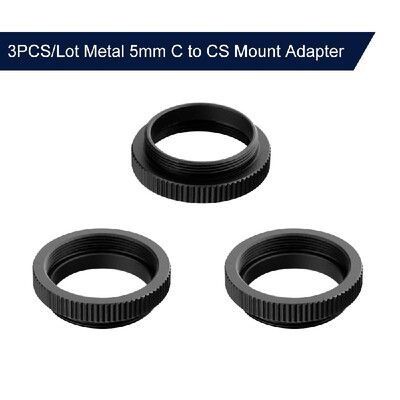 

3PCSLot Metal 5mm C To CS Mount Adapter 254mm Thread CCS Lens Mount Adaptor Aluminum Converter Ring for Security CCTV Camera