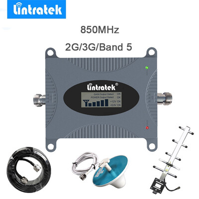 

Lintratek 3G UMTS 850MHz Band 5 Repeater 850mhz 2G GSM LCD Display cell phone signal booster Cellular GSM 850 MHz Antenna20