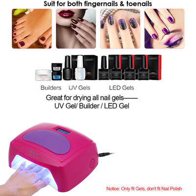 

48W LED UV Nail Lamp Nail Gel Dryer Fingernail & Toenail Gel Curing With 4 Timer Setting Nail Art Painting Nail Tool Optional USE