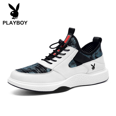 

Playboy PLAYBOY sports flying woven casual shoes male one pedal running wild DS81046-1 white -1 39