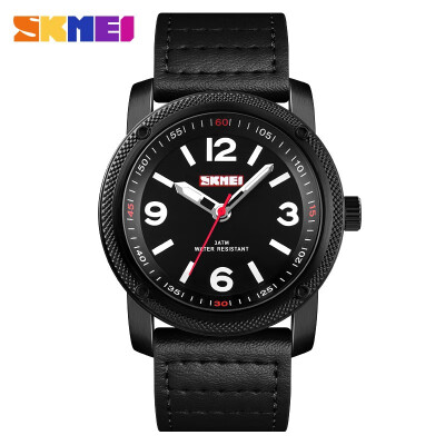 

2018 SKMEI Мужская Мода Спортивные часы Для мужчин кварцевые часы Кожаный ремешок лучший бренд класса люкс