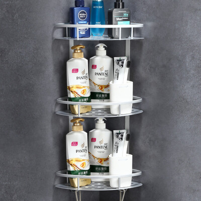 

Tiger Xiansen triangle basket tripod bathroom shelf toilet bathroom vanity towel storage suction wall-free punching wall hanging bathroom three-tier