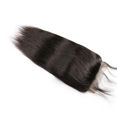 

Osolovely Hair 9A Grade Straight Silk Base Lace Closure Natural Color 10 to 20 Inch 44 Middle Part Swiss Lace CLosure