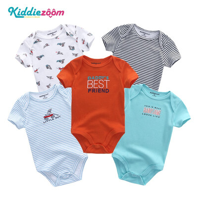 

5PCSLot Unicorn Baby Girl Clothes Cotton Babywear Bodysuits One-Piece Baby Boy Clothes Rompers Newborn 0-12M Short Sleeve