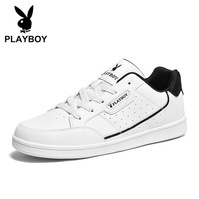 

Playboy PLAYBOY fashion running casual board shoes mens low cut with anti-skid PL611030 white black 42