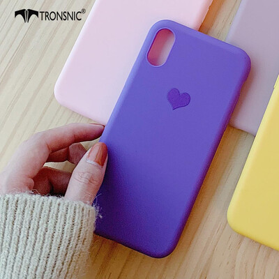 

TRONSNIC Love Heart Phone Case for iPhone XS MAX Luxury Matte Pink Yellow Case Purple Silicone Cover