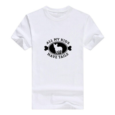 

French Bulldog Gift All My Kids Have Tails Frenchie Premium Mans t-ShirtLargeWhite
