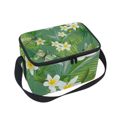 

ALAZA Lunch Box Insulated Lunch Bag Large Cooler Tote Bag Jungle Background With Palm Tree Leaves for Men Women Girls Boys