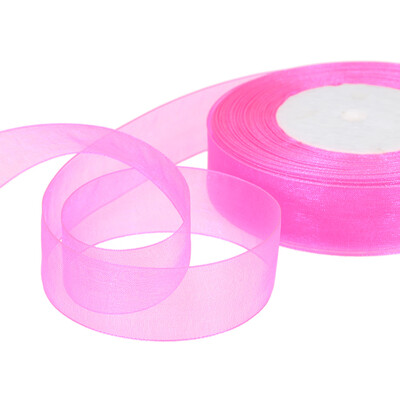 

25mm 50 YardsRoll Silk Organza Transparent Ribbon DIY Making Christmas Ribbons for Wedding Party Decoration Webbing Crafts Gifts