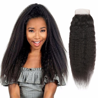 

Nami Hair 4x4 Lace Closure Brazilian Remy Hair Kinky Straight Free Part 100 Human Hair Closure With Baby Hair
