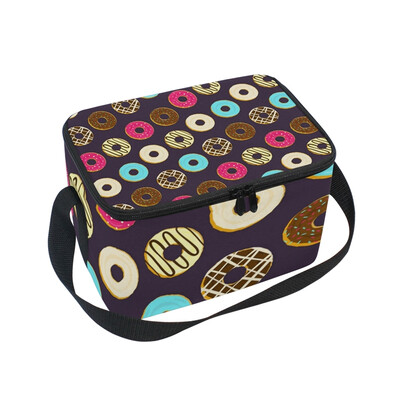 

ALAZA Lunch Box Insulated Lunch Bag Large Cooler Colorful Dark Pattern Tote Bag
