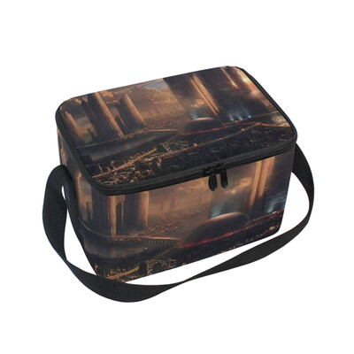 

ALAZA Lunch Box Insulated Future City Lunch Bag Large Cooler Tote Bagfor Men Women