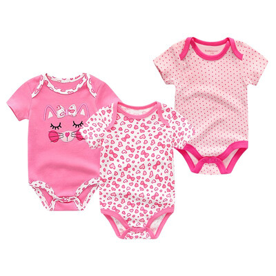 

3PCSLot Baby Boy Clothes 0-12M Newborn Cotton Baby Girls Clothes Rompers Babywear Bodysuits Clothing Sets For Babies