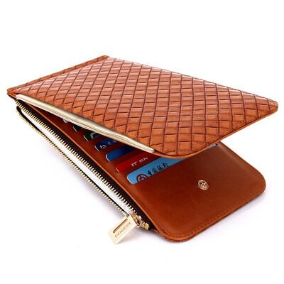 

LKX Womens Wallets&Purses Plaid PU Leather Long Wallet Hasp Phone Bag Money Coin Pocket Card