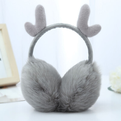 

Cute Fashion Antlers Earmuffs Outdoor Winter Warm Soft Plush Earwarmer Adjustable Headband Ears Muff for Women Girls