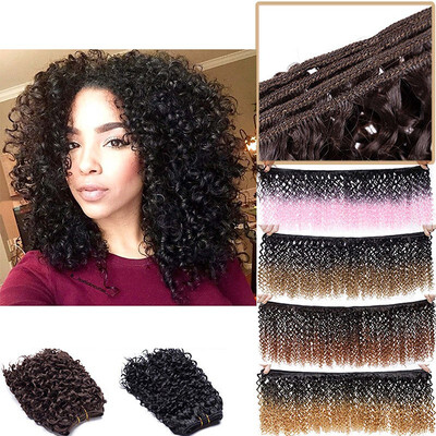 

8 inch Weave Hair Extension Afro Kinky Curly Weft Hair Weave Bundles Synthetic Braid Hair Mambo Twist Ombre Hair for Women