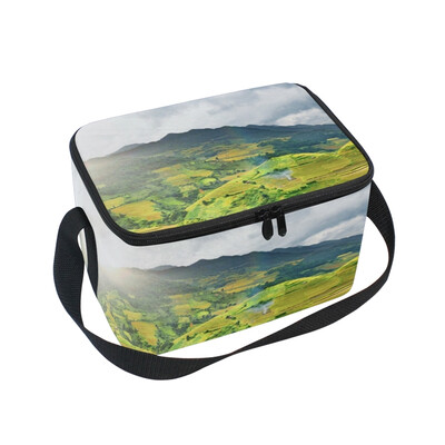 

ALAZA Lunch Box Nature Vegetation Hill Mount Insulated Lunch Bag Large Cooler Tote Bagfor Men Women