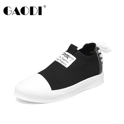 

Gao Di gaodi thick-soled leather breathable flying woven wild heel tie casual shoes female black 39