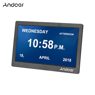 

Andoer 10 Inch Digital Alarm & Photo Frame LED Screen Simple Eletronic Photo Album Support ClockCalendarTime SettingMusicPhoto