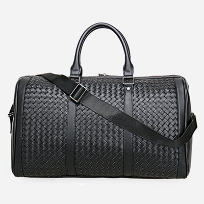 

100 Cowhide Weaving Genuine Leather Men Travel Bag Real Leather Duffle Bags Big Luggage Carry On Overnight Handbag Laptop Tote