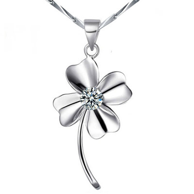 

Korea Trendy Jewelry Cubic Zirconia Pendant Necklaces Four Leaf Clover Ladies Short Chain Necklaces Accessories 29