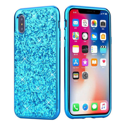 

MOONCASE Apple iPhone X Flash Powder PC Case - Blue
