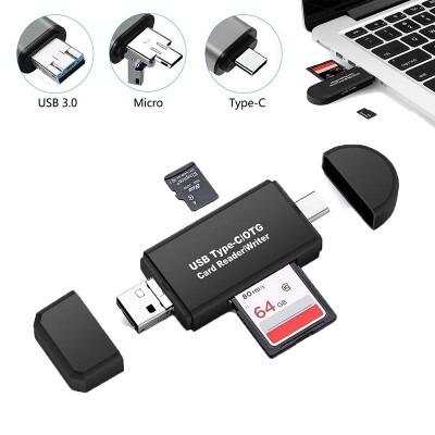 

3 in 1 OTG Card Reader Type C USB Micro USB Combo to 2 Slot TF SD Card Reader