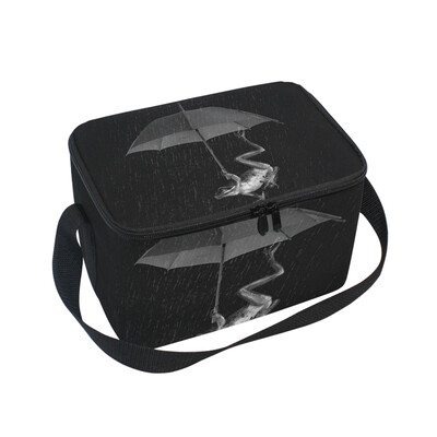 

ALAZA Lunch Box Insulated Frogs And Umbrellas Lunch Bag Large Cooler Tote Bagfor Men Women