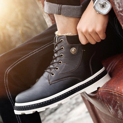 

Mens Martin Boots Casual Cotton Boots Warm Snow Boots in Winter