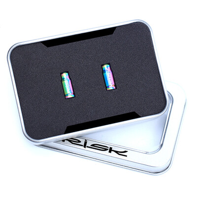 

RISK 2PCS Schrader Presta Valve Caps Ultralight Anodized Machined Titanium Alloy Bicycle Bike Tire Valve Caps Dust Covers