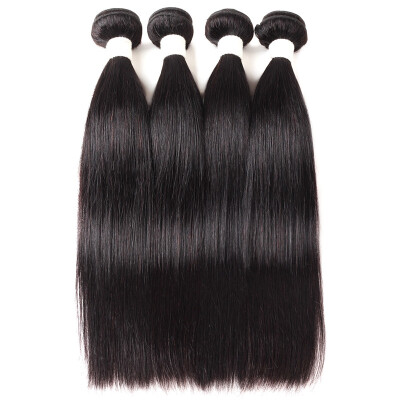 

Allove 9A Brazilian Human Hair Weave Straight Hair 4 Bundles Natural Color