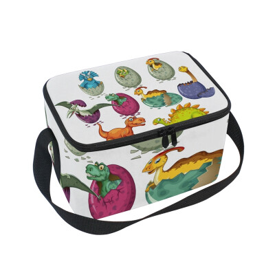 

ALAZA Lunch Box Insulated Happy Dinosaur Lunch Bag Large Cooler Tote Bagfor Men Women