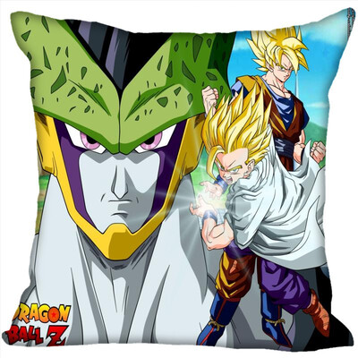 

Dragon Ball Z Pillow Cover Bedroom Home Office Decorative Pillowcase Square Zipper Pillow Cases Satin Fabric No Fade