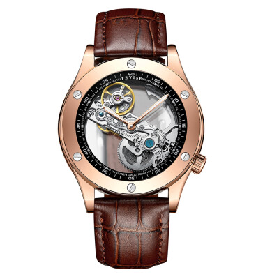 

TEVISE T824A Business Men Automatic Mechanical Watch Fashion Casual Leather Strap Male Wristwatch