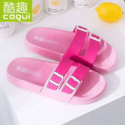 

Cool fun Coqui couple home bathroom light soft soft non-slip bath casual slippers womens pink 39 CQ6122