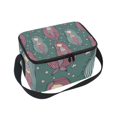 

ALAZA Lunch Box Insulated Lunch Bag Large Cooler Cute Little Mermaid Tote Bag