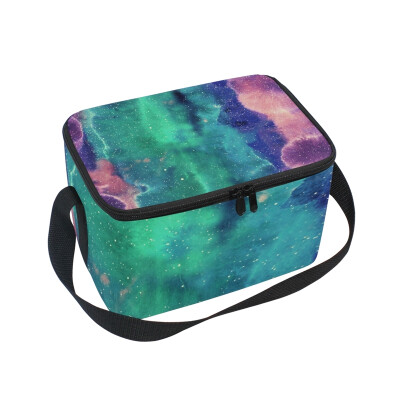 

ALAZA Insulated Lunch Box Colorful Abstract Galaxy Lunch Bag for Men Women Portable Tote Bag Cooler Bag