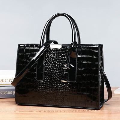 

New Pattern Top-quality PU Leather Female Bag Crocodile Pattern Soft Handle Portable The Single Shoulder Bag