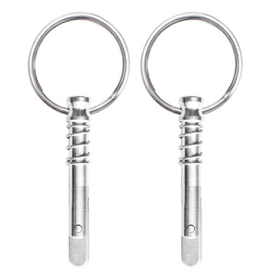 

2Pcs Spring Loaded Quick Release Pins Marine 316 Stainless Steel with Pull Ring Boat Bimini Top Fitting Hardware
