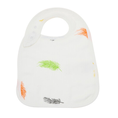 

Baby Snap Bib 100 Organic Bamboo Muslin Soft Absorbent 3 Layers Adjustable Bibs For Newborn Infant Baby Feather