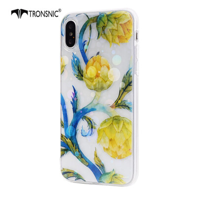 

Tronsnic Flowers Phone Case for iPhone X XS Shiny Laser Soft Cases for Transparent Covers