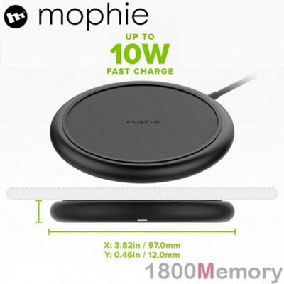 

GENUINE Mophie Charge Stream Pad Wireless Qi 10W Fast Charger Black for iPhone