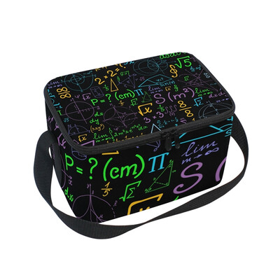 

ALAZA Insulated Lunch Box Mathematical Formula Lunch Bag for Men Women Portable Tote Bag Cooler Bag
