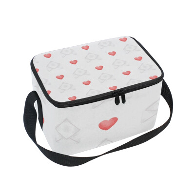 

ALAZA Insulated Lunch Box Love Cartoon Lunch Bag for Men Women Portable Tote Bag Cooler Bag