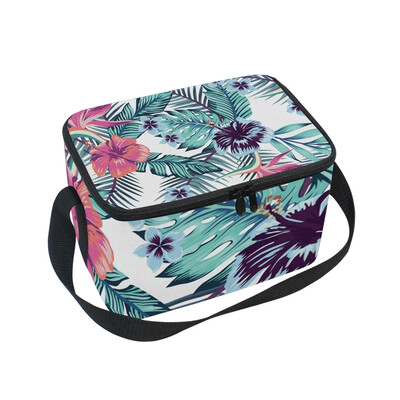 

ALAZA Lunch Box Insulated Lunch Bag Large Cooler Tote Bag Summer Leaves for Men Women Girls Boys
