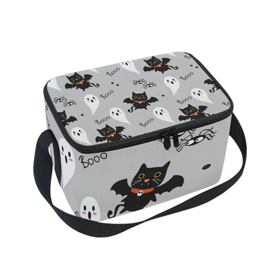 

ALAZA Lunch Box Insulated Lunch Bag Large Cooler Cute Vampire Cat Tote Bag