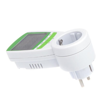 

EU Plug Power Energy Meter 230V 50Hz LCD Digital Display Wattage Voltage Current Frequency Monitor Analyzer Power Factor Cost Over