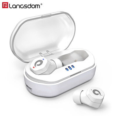 

IPX7 Waterproof Bluetooth 50 Earphone Touch Control Wireless Earbuds Langsdom F8 TWS Wireless Headset for iphone Siri Remote